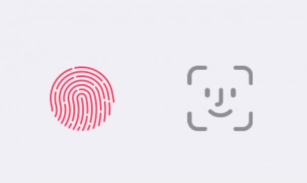 Apple's Touch ID and Face ID icons