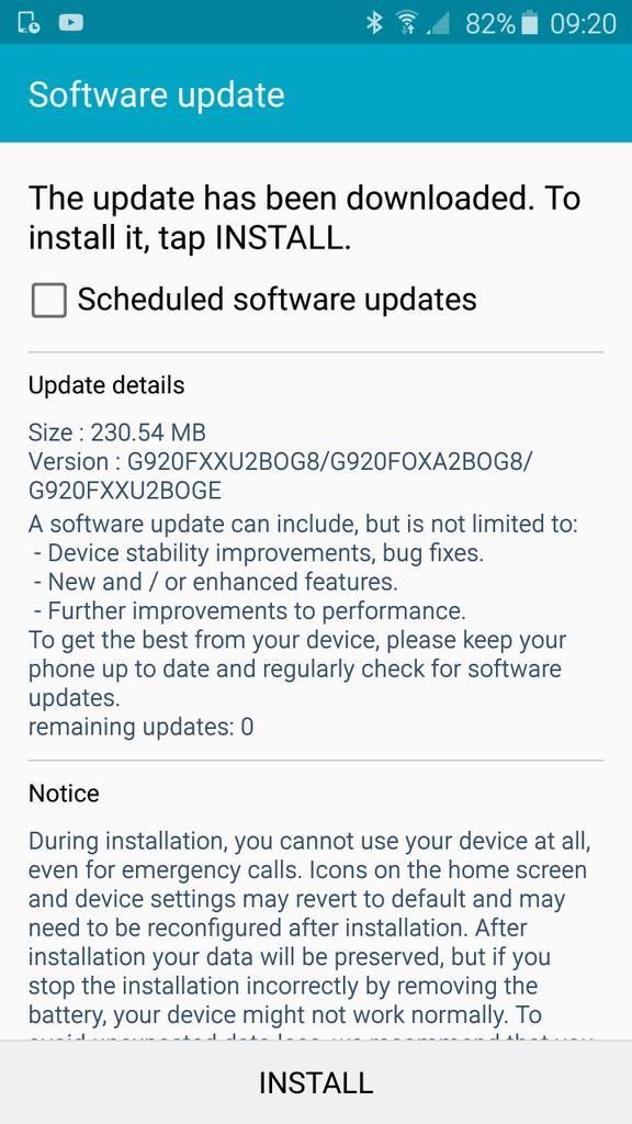 Samsung Galaxy S6 gets new  update
