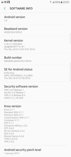Android 7.0 soak test on the Galaxy S7