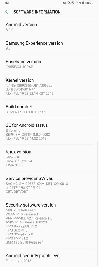 Android 8.0 Oreo update for Galaxy S8