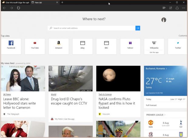 Microsoft Edge dark theme for the new OS