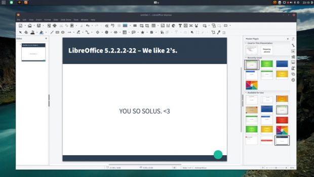 LibreOffice 5.2.2 in Solus