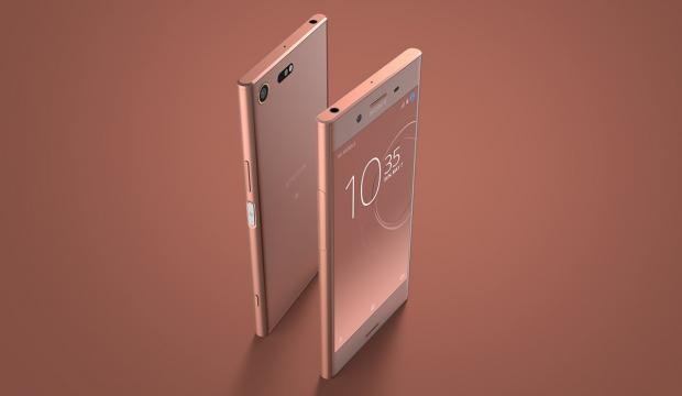 Xperia XZ Premium Bronze Pink front and back view