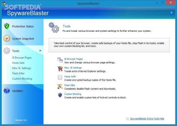 SpywareBlaster: Explore the toolbox with additional security features