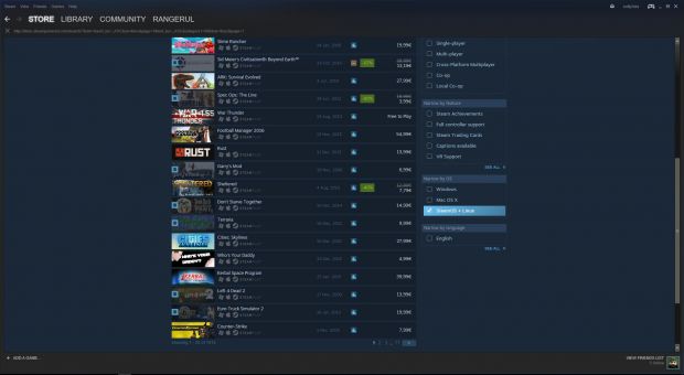 Steam shows over 1,900 SteamOS+Linux games