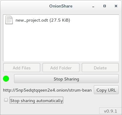 OnionShare, a tool for anonymous file sharing.