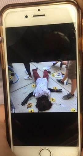 The fake crime scene sent to all iPhones onboard