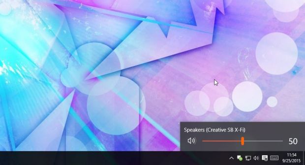 The new sound icon in Windows 10