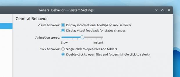 System Settings General Behavior page improvements