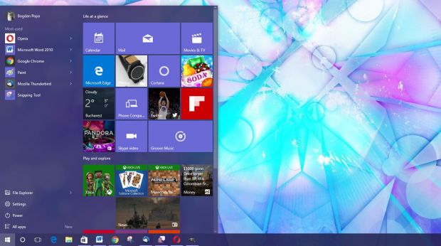 Start menu live tiles in Windows 10