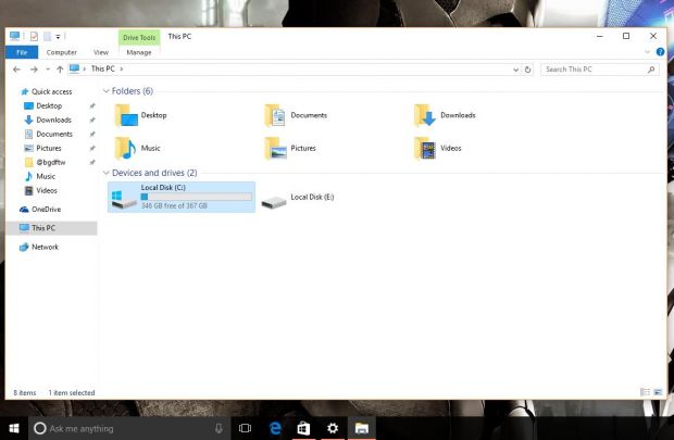 File Explorer and its new icon on the taskbar