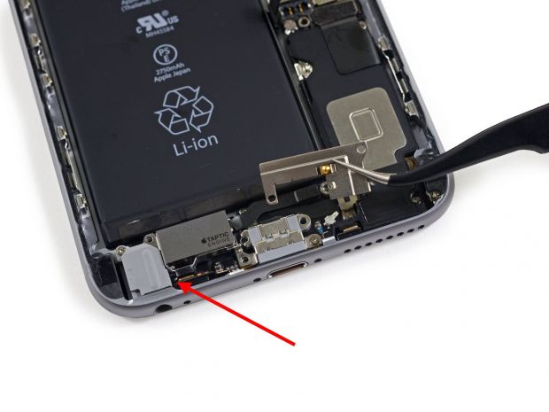 This is how much space the audio jack takes inside an iPhone