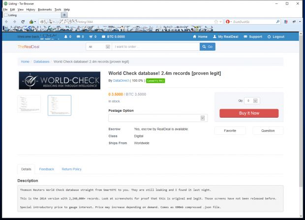 Second World-Check listing on TheRealDeal
