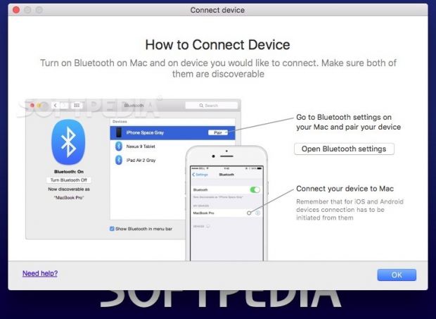 For your convenience, Typeeto integrates Bluetooth connection instructions