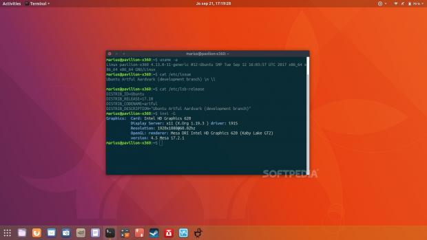 Ubuntu 17.10 uses Linux 4.13, GCC 7.2, and Mesa 17.2.1