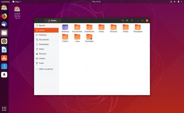 Ubuntu 18.10 beta - Nautilus file manager