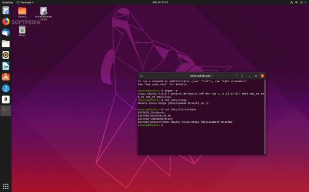 Ubuntu 19.04 is powered by Linux kernel 5.0