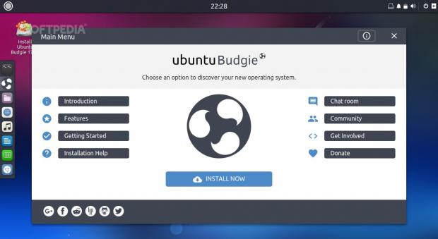 Ubuntu Budgie 17.04 - Welcome screen