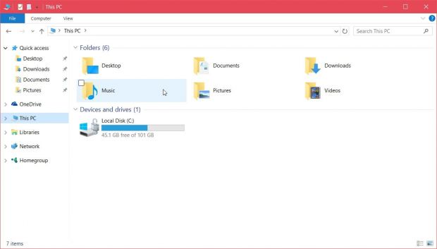 This is what File Explorer looks like in Windows 10