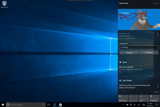 Microsoft redesigns the Action Center for Redstone
