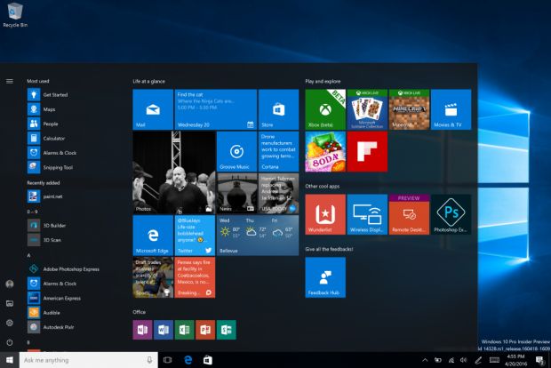 This is the revamped Start menu