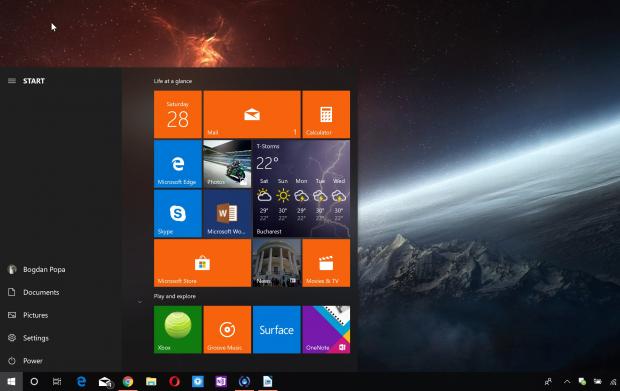 The left section of the Start menu may open on moues hover