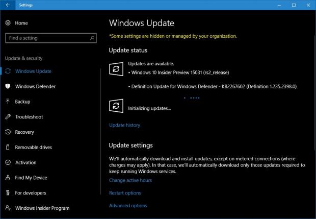 Windows 10 build 15031 is part of the rs2_release branch