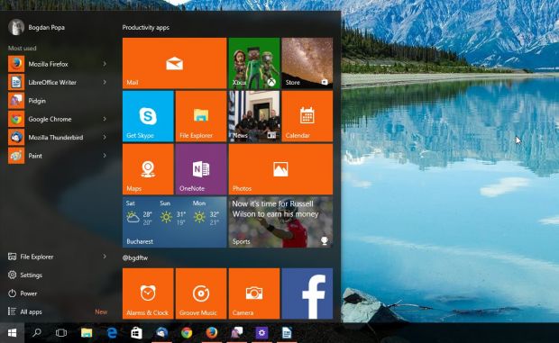 This is the Windows 10 “modern” Start menu