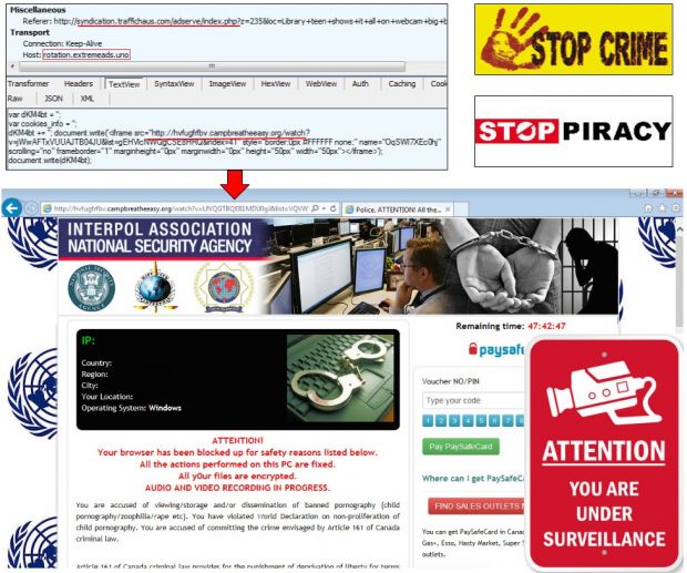 Users being served the browlock browser-based ransomware