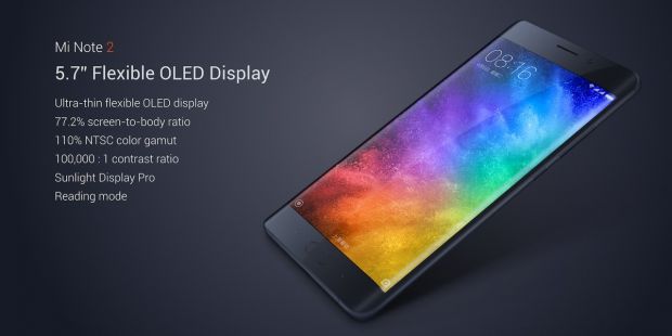 Xiaomi Mi Note 2 comes with a flexible display
