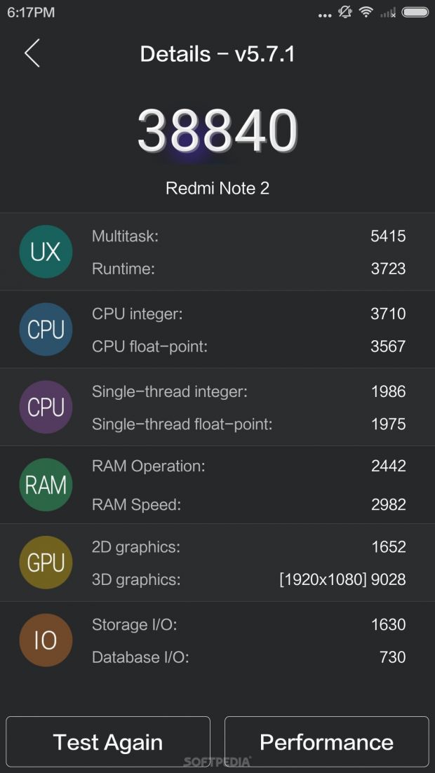 Xiaomi Redmi Note 2 benchmark results