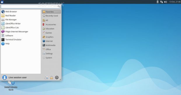 Xubuntu 16.10's Applications Menu