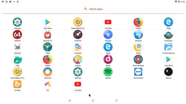 Showing all installed apps and extra apps