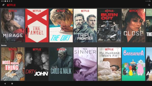 AndEX Pie 9.0 running Netflix