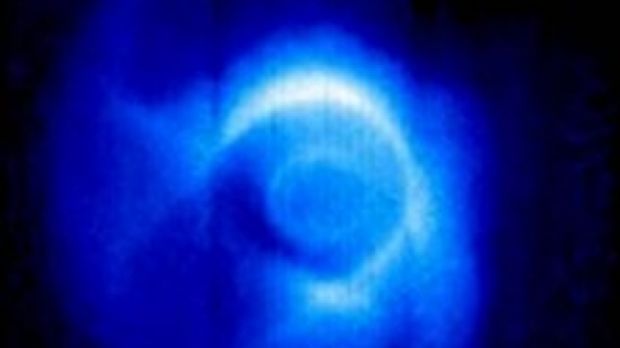 The Extreme Ultraviolet imager (EUV) instrument on board IMAGE captured this picture of the ultraviolet glow from relatively cold plasma surrounding our planet