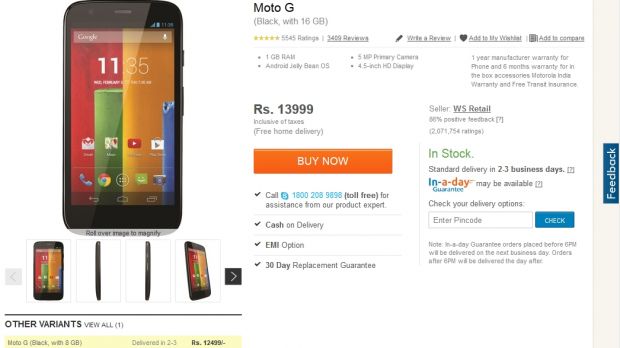 Moto G back in stock in India once again
