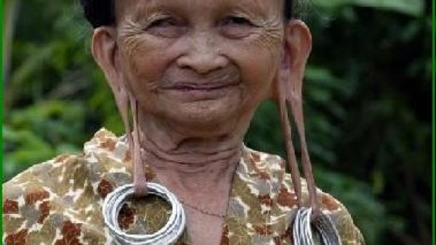 Dayak woman with earrings