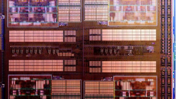 AMD eight-core Bulldozer CPU die