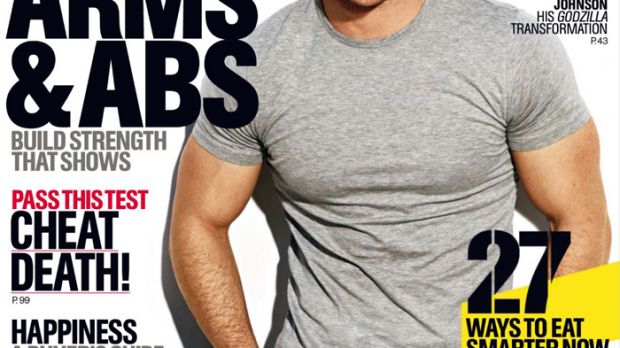 Aaron Taylor-Johnson bulked up for “Godzilla,” shows off his guns on Men’s Health cover