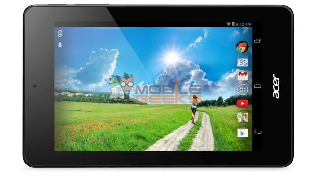 Acer Iconia One 7 in lanscape mode