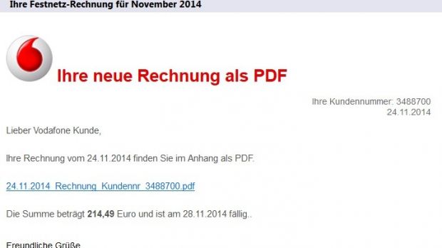Fake email from Vodafone to German customers comes from Romanian domain
