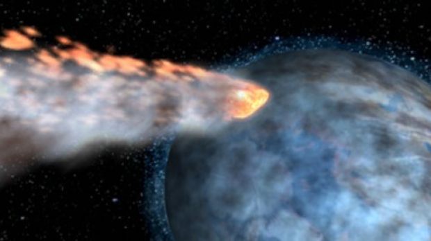 Artist's impression of a comet impact