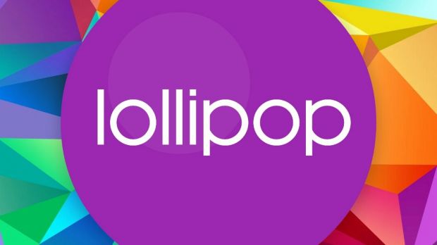 Android 5.0 Lollipop logo on Galaxy S5