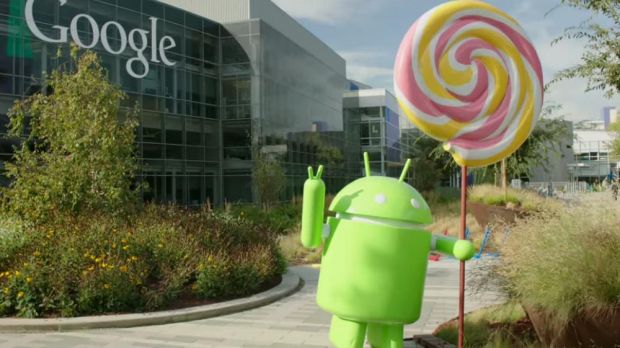 The Android Lollipop statue in front of Google headquarters