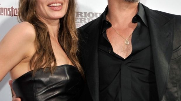 Angelina Jolie and Brad Pitt on the red carpet at the Hollywood premiere of “Inglourious Basterds”