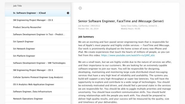 Opening for Senior Software Engineer, FaceTime, and iMessage (Server)