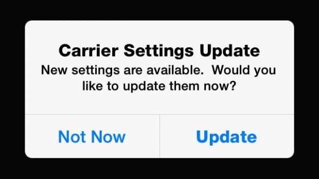 Carrier Settings Update (iOS 8.1, iPhone 5)