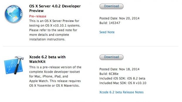 New OS X Server and Xcode builds available for download