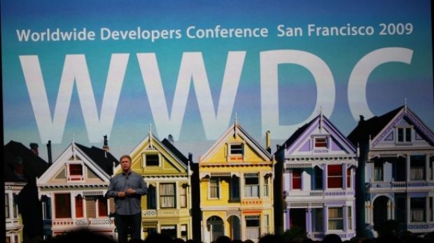 Phil Schiller delivering the WWDC 09 keynote address