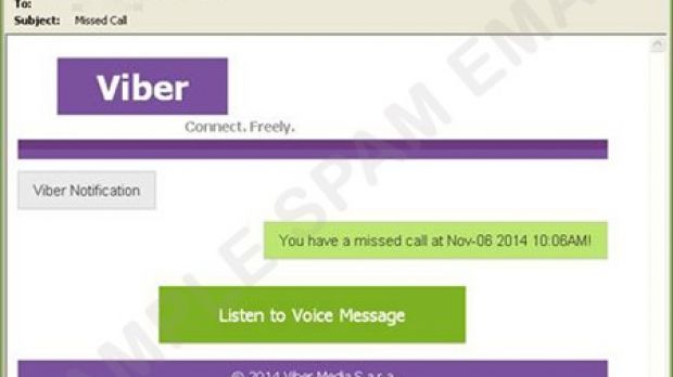 Fake message from Viber alerts of voice message